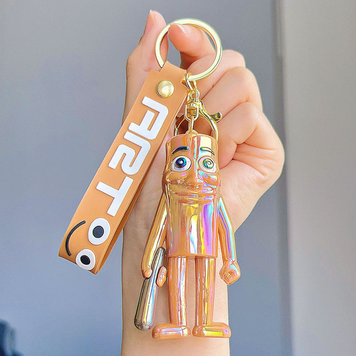 Wholesale Cute electroplated glossy cartoon character keychains