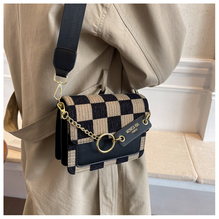 Wholesale Checkerboard Crossbody Bag Niche Small Square Bag Portable
