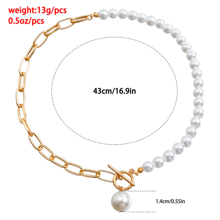 Wholesale Pearl necklace for women, light luxury, niche design, high-end feeling, collarbone chain, retro necklace, sweater chain, accessory