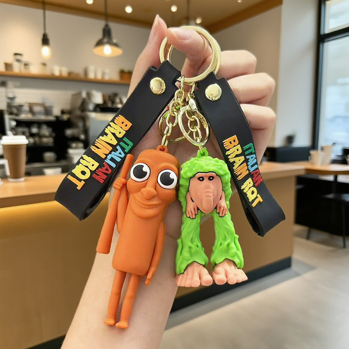 Wholesale 3D Abstract Shark Keychain Prank Bag Packaging Pendant