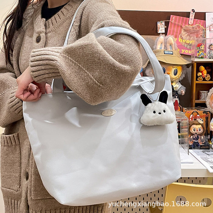 Wholesale Solid color casual versatile shoulder bag large capacity student handbag commuting to class tote bag
