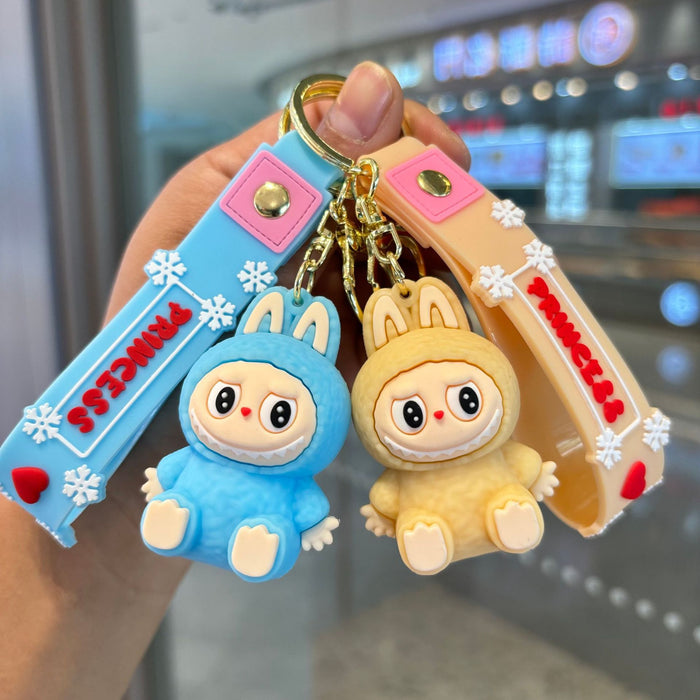 Wholesale Sitting Keychain Little Sheep Cute Three-Dimensional Soft Plastic Doll Small Gift Backpack Pendant