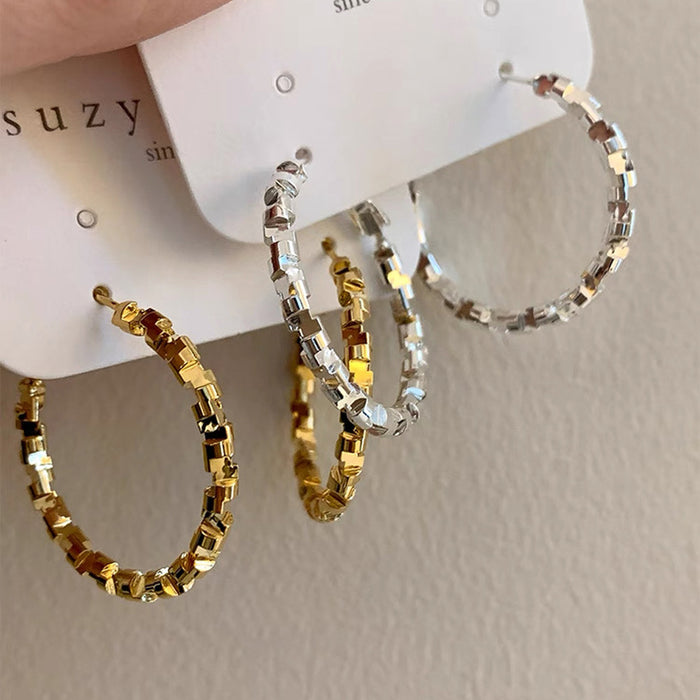 Wholesale Understated Zircon Hoop Earrings