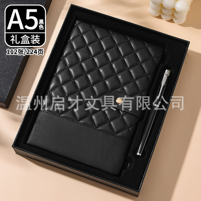 Wholesale Notebook Pu Spliced Rhombus Hand Ledger Creative High-Value Business Notepad