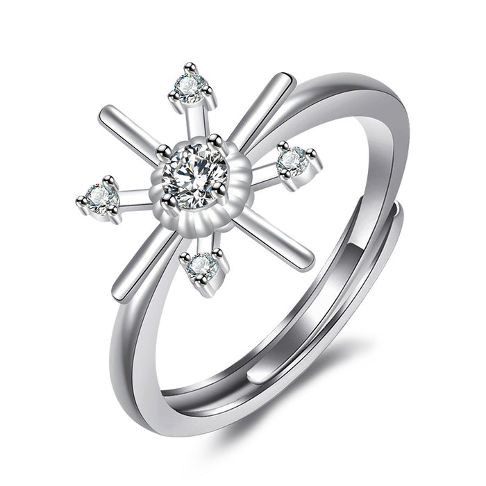 Wholesale Cross ring, niche, light luxury design, adjustable diamond ring, women's accessory