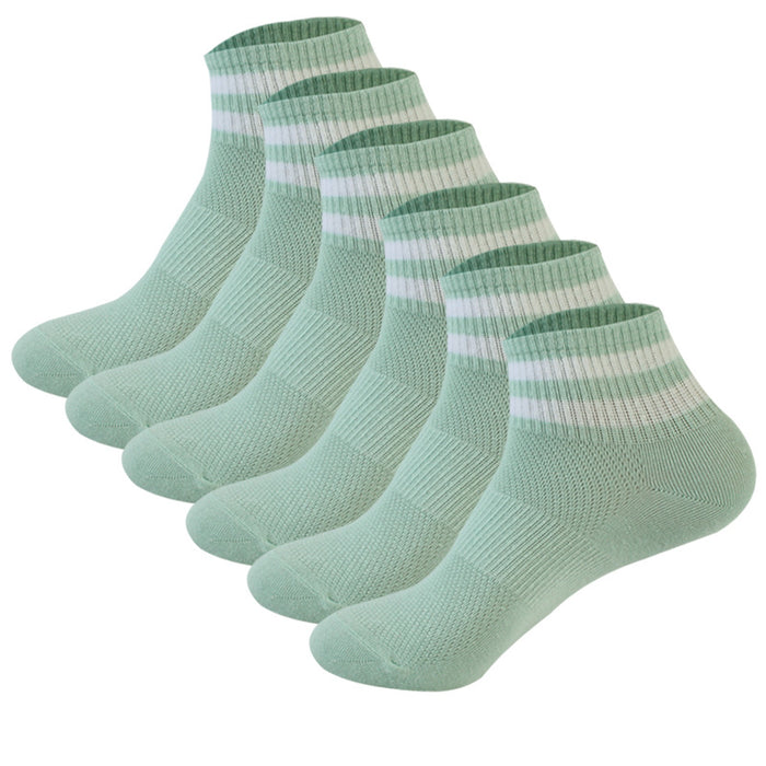 Wholesale Sports socks, thin mesh boat socks, striped short tube socks, breathable cotton socks