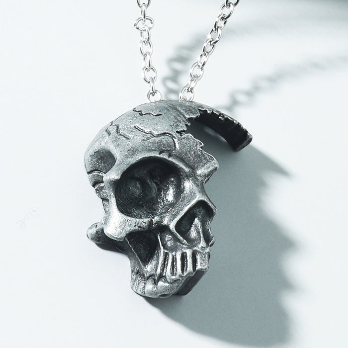 Wholesale Gothic Half Skull Pendant Men's Necklace JDC-NE-ChengHan015