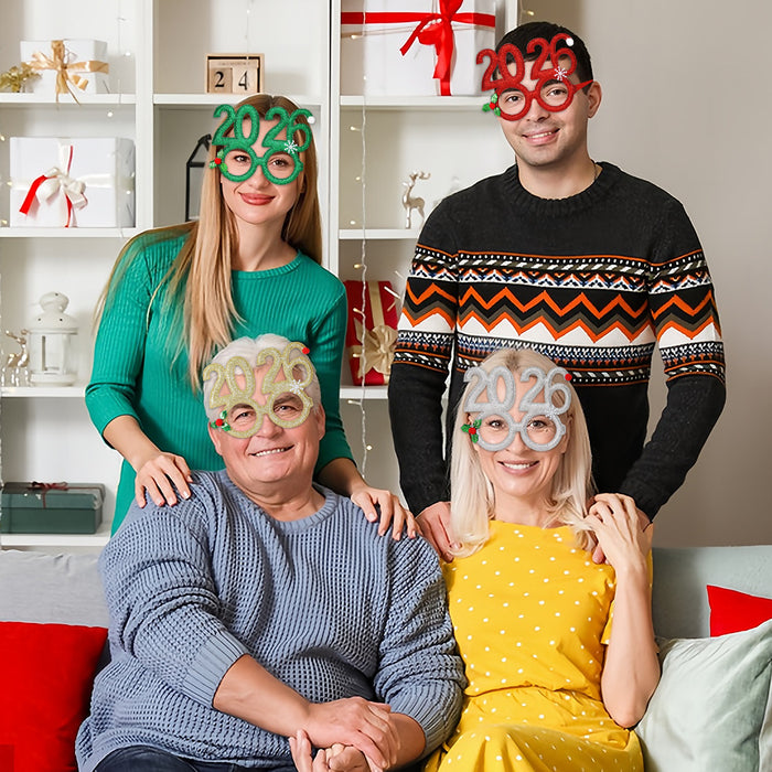 Wholesale Christmas Glasses Creative Digital Funny Glasses Christmas Party Decoration New Year Photo Glasses Frame