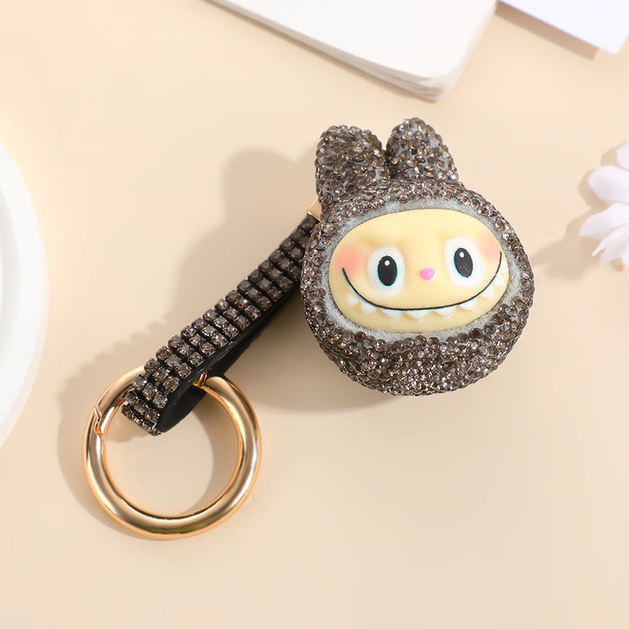 Wholesale DIY rhinestone cartoon doll keychain  Q-version toy key ring