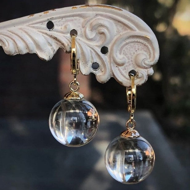 Wholesale Transparent Simple Style Spherical Glass Earrings
