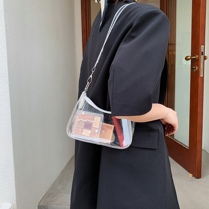 Wholesale New transparent shoulder bag, fashionable chain bag, diagonal cross