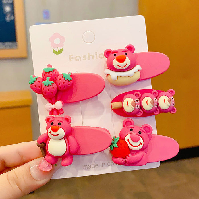 Wholesale Strawberry Bear Hair Clip - Stylish Cartoon Resin Hair Accessory for Everyday Styling Gift