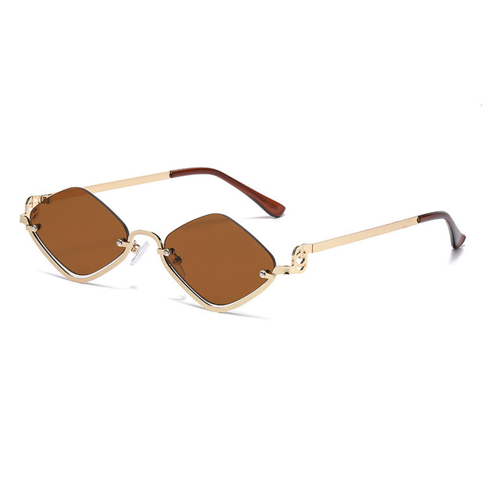 Wholesale Semi-rimmed diamond-shaped sunglasses