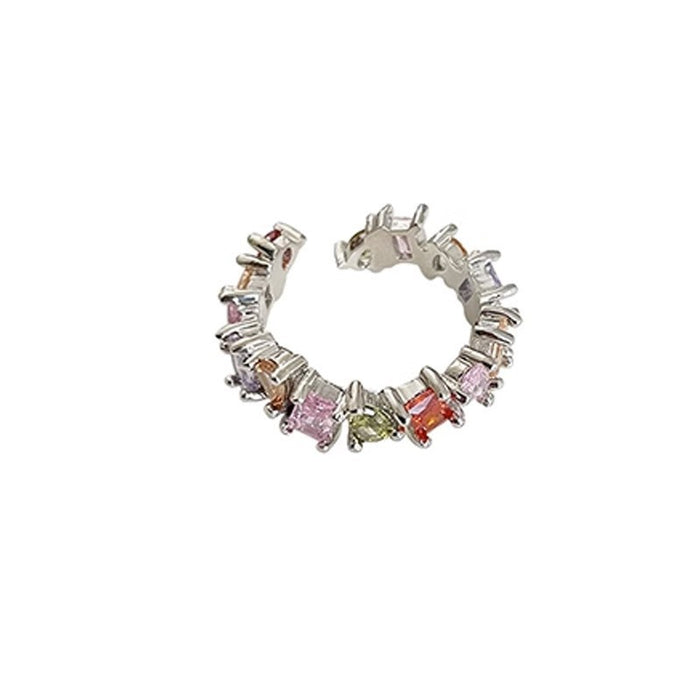 Wholesale Dreamy Rainbow Zircon Ring with Light Luxury Charm, Small Personality Design, High Grade and Exquisite Opening Finger Ring
