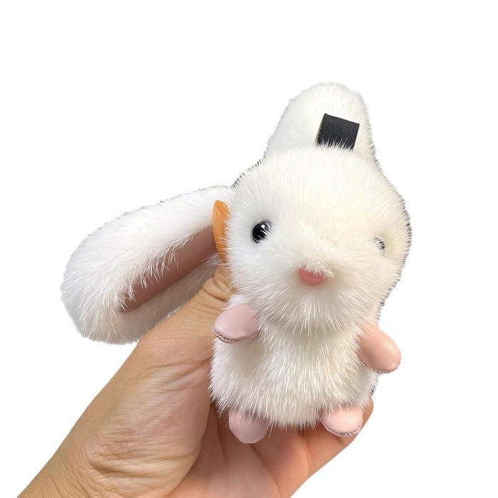 Wholesale Cute Girl Plush Bunny Imitation Mink Hair Car Keychain Pendant Plush Baby Bag Pendant