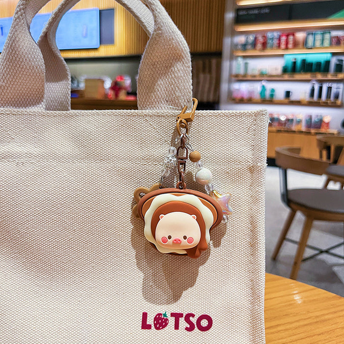 Wholesale Genuine keychain cute cartoon food bead string student bag pendant gift