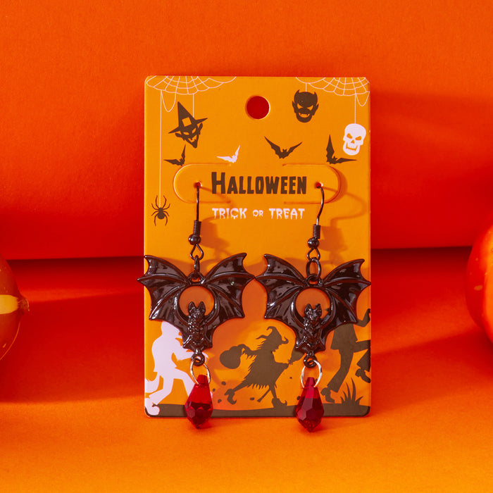 Wholesale  earrings bat blood drop earrings exaggerated gothic festival bat earrings retro earrings