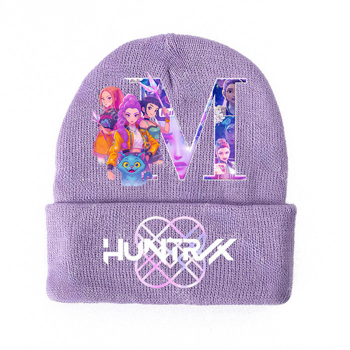 Wholesale KPOP knitted cartoon letters autumn and winter hat