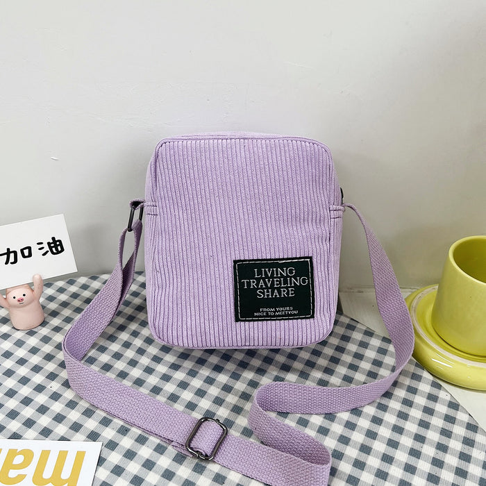 Wholesale Corduroy Shoulder Casual Messenger Bag JDC-SD-Feil003