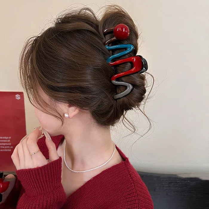 Wholesale Contrast color polka dot star button hair clip