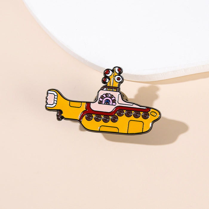 Wholesale Beatles Yellow Submarine Enamel Pin Brooch Metal Music Band Badge For et Backpack Decorative Accent