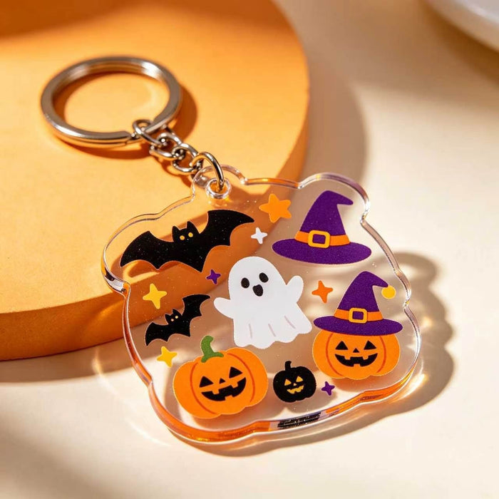 Wholesale  Trendy Acrylic Keychain with Pumpkin Ghost Design MOQ≥2