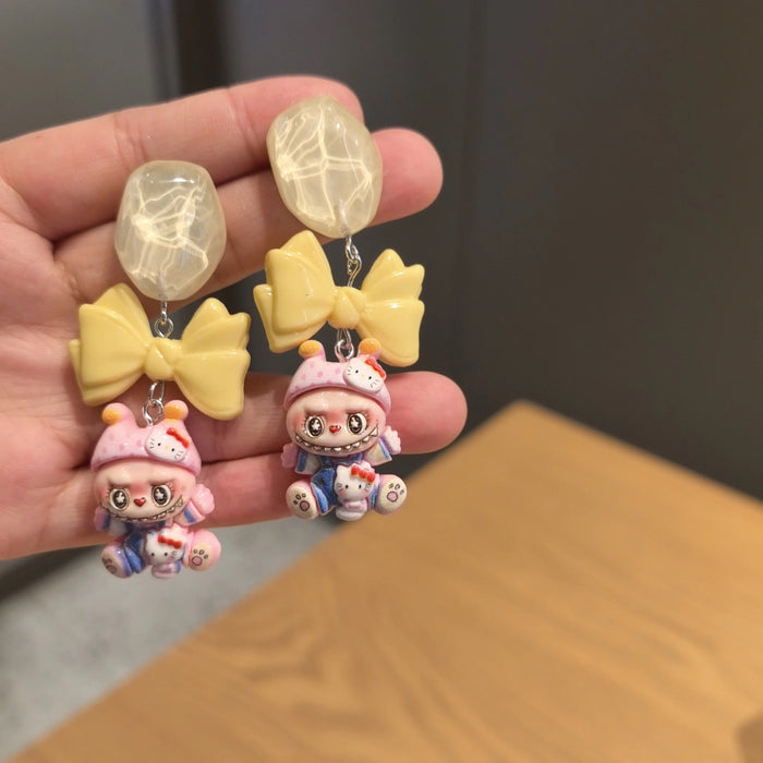 Wholesale Original new cartoon silver needle earrings cute