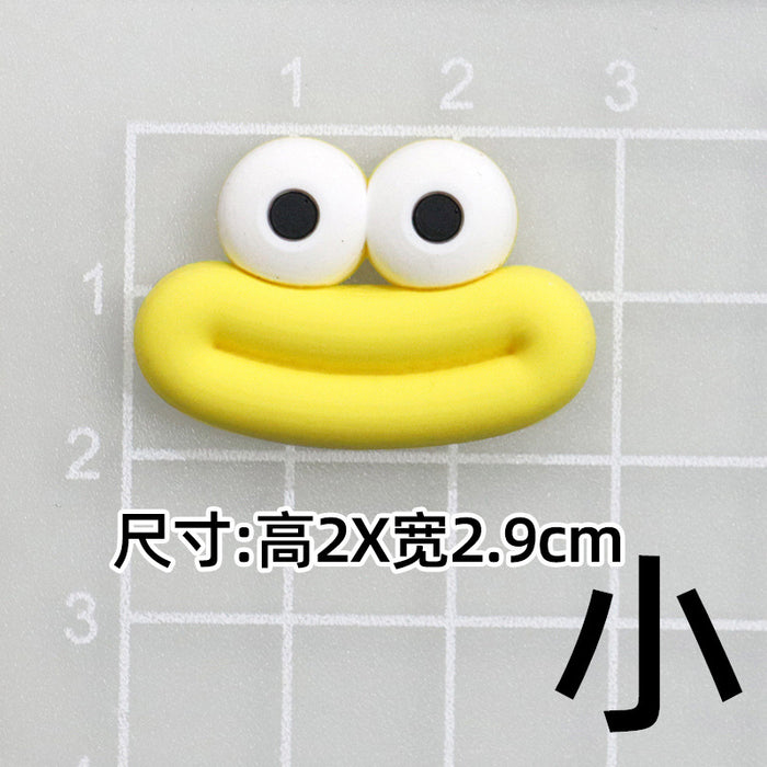 Wholesale 5pcs Big Small size cartoon sausage mouth eyes charger protective cover plush toy hairpin phone case accessories