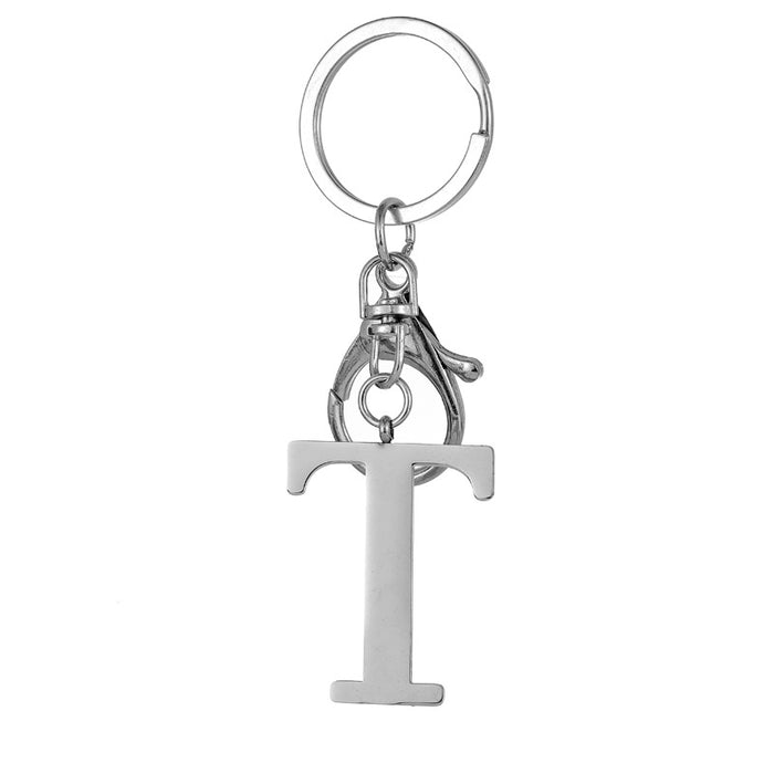 Wholesale Stainless Steel  Letter Key Chain Titanium Steel Keychain Initial Letter Modern Simple Backpack Pendant