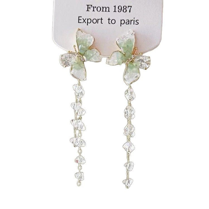 Wholesale Elegant and sophisticated tassel earrings, crystal butterfly earrings, and earrings