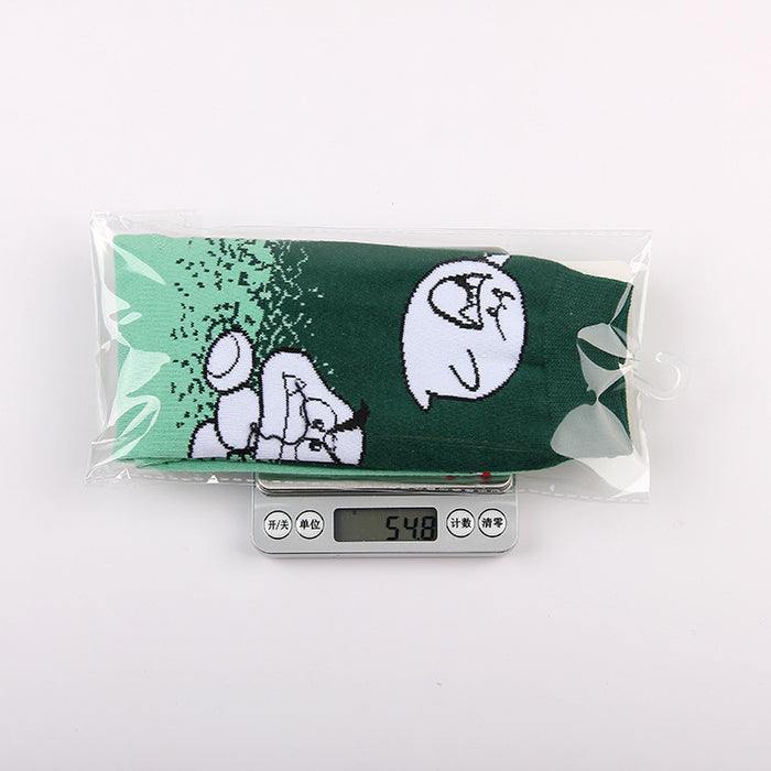 Wholesale Leisure sports jacquard cotton mid tube socks