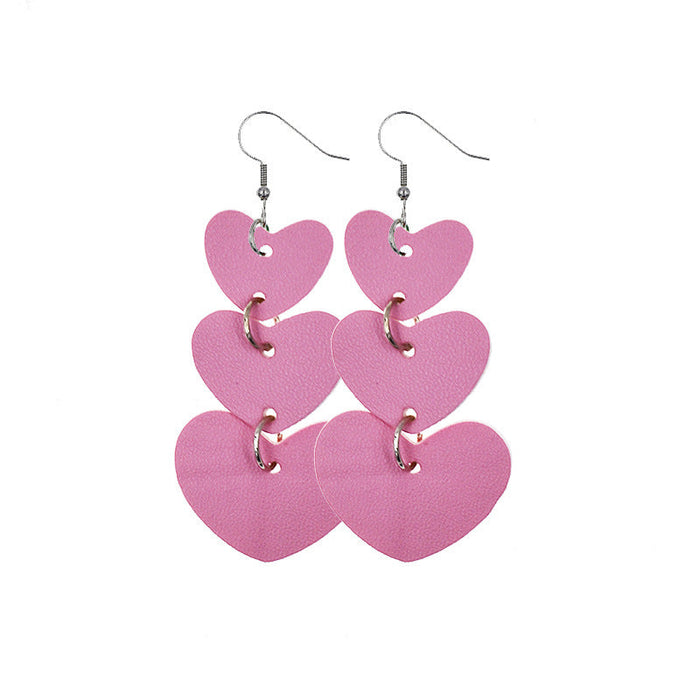 Wholesale Earrings Leather Valentine's Day Love Heart Teardrop Lips JDC-ES-ZL008