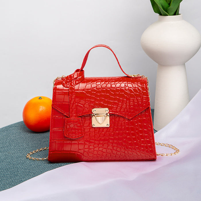 Wholesale Crocodile Pattern Kelly Bag Ladies Hand Bag Simple Handbag Retro Fashion Small Square Bag JDC-HB-SC004