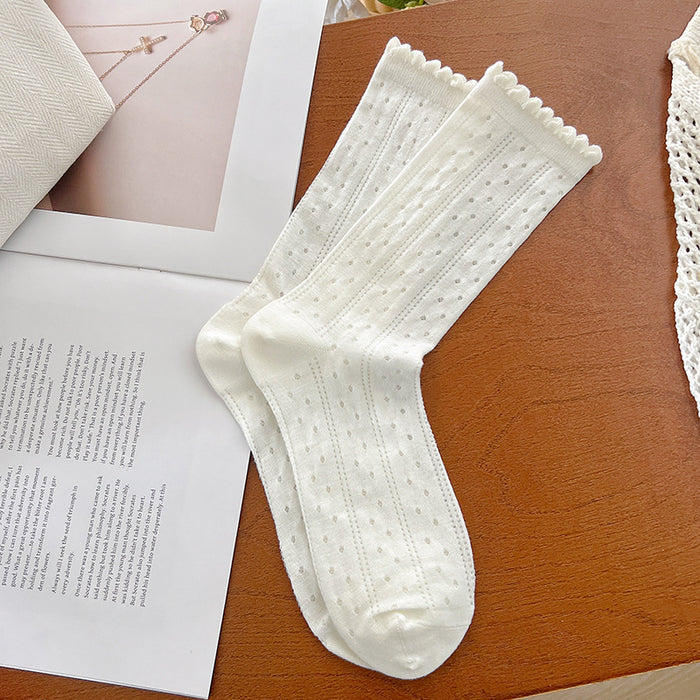 Wholesale Thin mesh breathable socks, long tube stacking socks