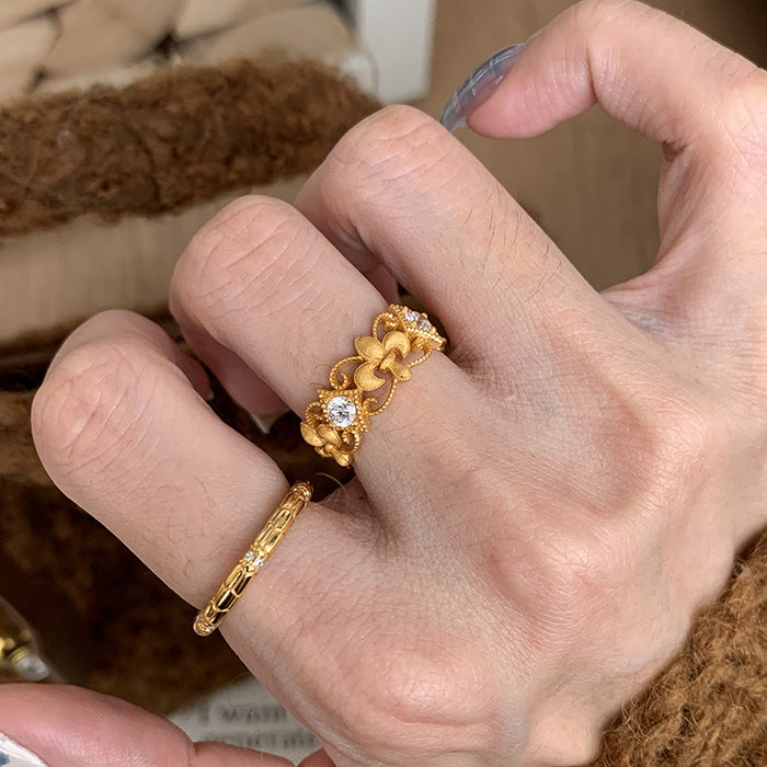 Wholesale Hollow ring fashion, light luxury, niche design, personality, temperament, versatile accessories