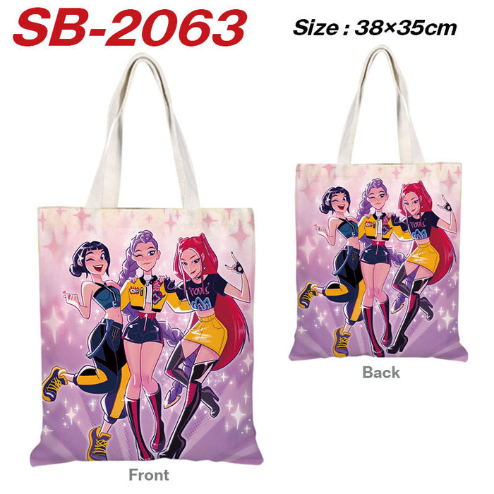 Wholesale Kpop full color printed shopping bag canvas tote bag  shoulder bag