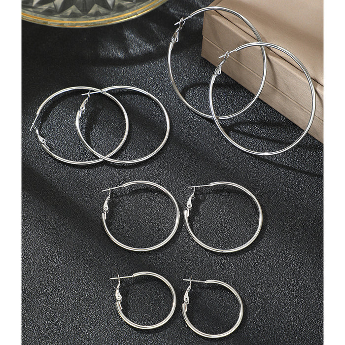 Wholesale 4pcs/ set exaggerated circle plain ring