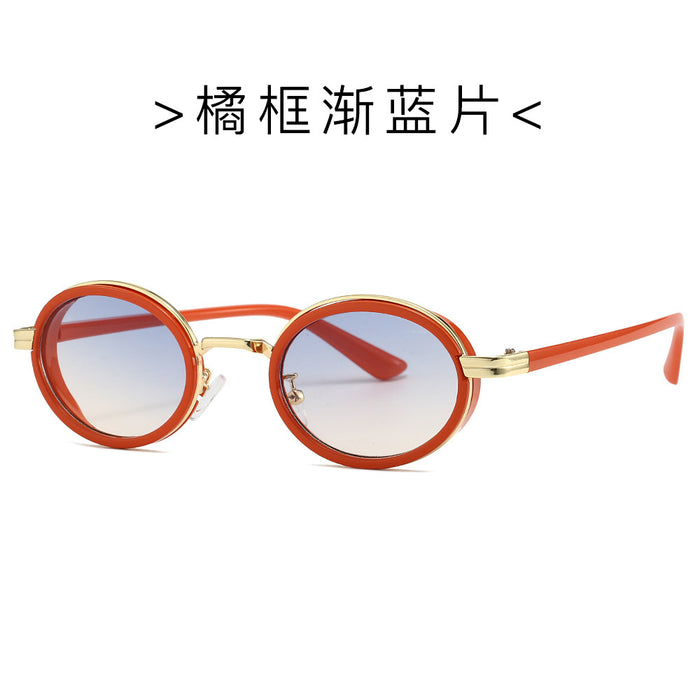 Wholesale Modern retro oval frame sunglasses punk style retro sunglasses versatile men's and women's sunglasses trend