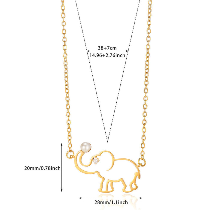 Wholesale Sunflower Pendant Necklace Imitation Pearl Shell Stainless Steel Clavicle Chain