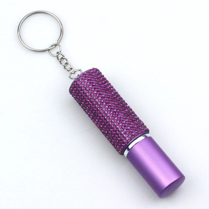 Wholesale Plastic 5ml Half Diamond Perfume Bottle Keychain JDC-KC-ZY025