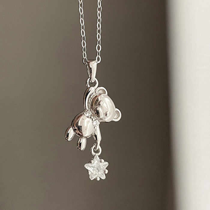 Wholesale Star Picking Bear Necklace Women's Star Chain Summer