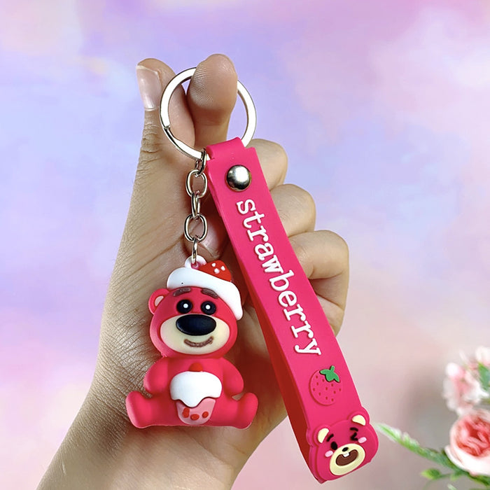 Wholesale Cartoon  bear keychain cute key chain doll claw  silicone key pendant car bag ornaments