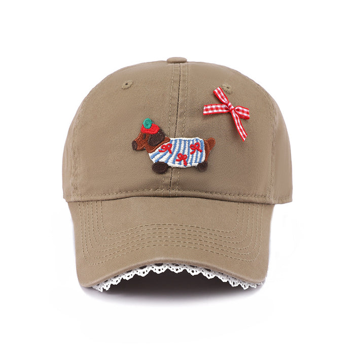 Wholesale Sunscreen hat, cute puppy duckbill hat, baseball cap