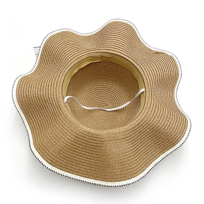 Wholesale Straw Hat Bow Lace Sun Hat Seaside Vacation Sun Protection Sun Hat