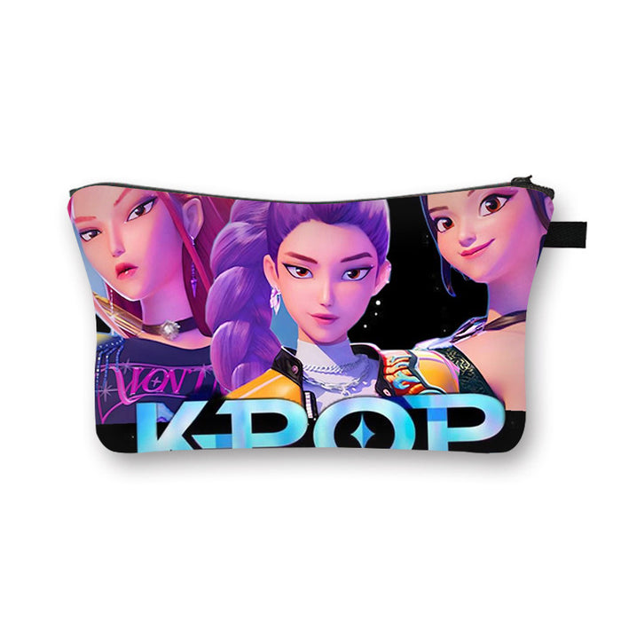 Wholesale Kpop Girls'  large capacity desktop storage cosmetic bag