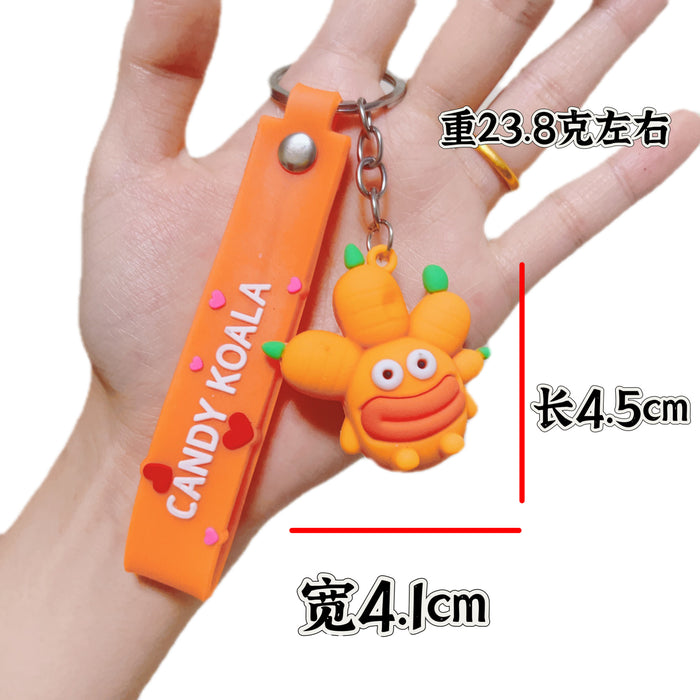 Wholesale Cartoon funny keychain pendant, cute soft rubber backpack hanging accessories wholesale