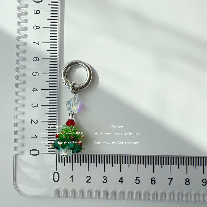 Wholesale Tree Mobile Phone Rope Pendant Crystal Beads Keychain Bag Hanging Accessories