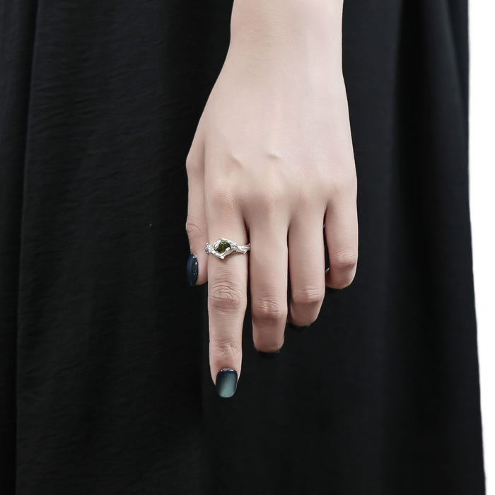 Wholesale Thorn olive ring, pure silver, niche design, textured couple ring, handmade accessory