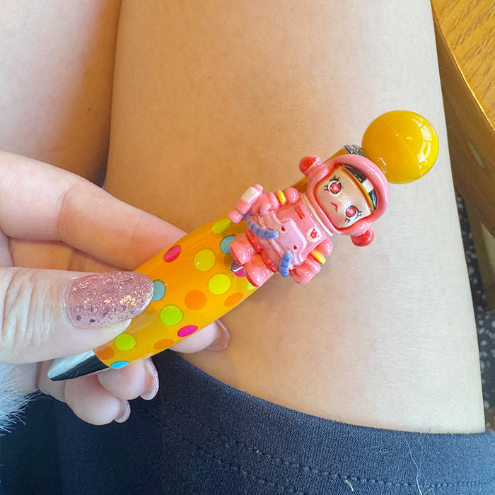 Wholesale Cute and simple soft-grip ballpoint pen with doll decoration
