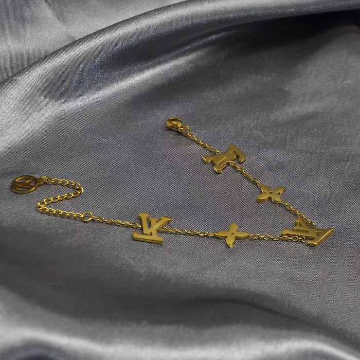 Wholesale Smooth and minimalist titanium steel bracelet with letters that never fade, exuding a sense of luxury